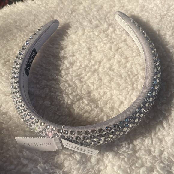 J.Crew silver mirror Rhinestone studded headband main image 7